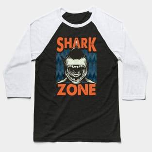 Beware Shark Zones Baseball T-Shirt